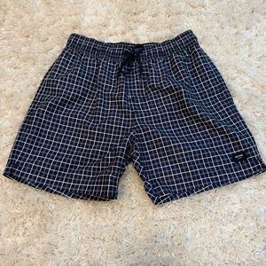 Jack Spade Men’s Navy and White lined swimsuit 5” inseam pockets - size Medium